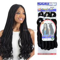 Offre Spéciale : Lot de 3 Tresses Françaises Spirales de 22 Pouces – Cheveux Synthétiques à Tresser, Bouclés et Durables, Effet Naturel au Crochet