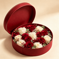 Boîte personnalisée pour fleurs, boîte cadeau en velours, boîte pour chouchous, boîte d'emballage cadeau en papier pour bonbons avec plateau intérieur