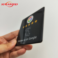 بطاقة NFC أكريليكية بتردد 13.56 ميجاهرتز من مادة PVC مع واجهة اتصال RFID ورمز URL مشفر لمراجعات جوجل ولوحة NFC إيبوكسي