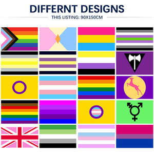Bandera del Orgullo LGBTQ, Serie de Banderas del Orgullo, Impresión a una Cara, 3x5 pies, 90x150 cm, Bandera del Orgullo Lésbico sin <span class=keywords><strong>Beso</strong></span> - Product Image 4