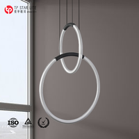 Lustre de plafond LED moderne minimaliste en métal et acrylique personnalisé pour salon, chambre à coucher, rond, noir ou blanc, luminaire suspendu