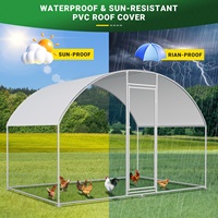 Vente Flash : Poulailler Dôme Détachable Taille Personnalisable en Acier Galvanisé avec Bâche Imperméable pour l'Élevage Extérieur de Poulets et Canards