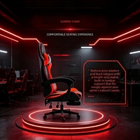 Chaise de jeu ergonomique inclinable avec repose-pieds rétractable, appui-tête en cuir PU, soutien lombaire 360° °   Chaise pivotante pour bureau à domicile