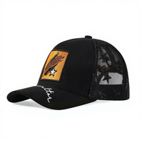 Gorra trucker negra de 5 paneles de gamuza, gorra de malla de gamuza personalizada, gorra trucker de malla de gamuza negra al por mayor, OEM/ODM