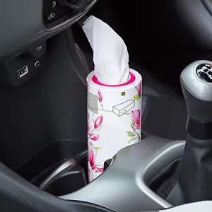 Caja de pañuelos redonda desechable de gran venta para coche, soporte para pañuelos con paquetes de papel de pulpa de madera virgen de 2, 3 y 4 capas, compatible con [modelos/uso]. - Product Image 5