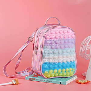 नया फ़िडगेट्स टॉय बैकपैक सिलिकॉन पॉप्स इट बबल्स बैग फ़िडगेट्स टॉय बैकपैक पॉप्स इट बैग तनाव से राहत स्कूल बैग - Product Image 3