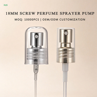 Pompe à parfum personnalisée en aluminium 18/410 18/415 20/410 avec pulvérisateur à vis et capuchon en aluminium - MOQ 10000 pièces