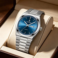 Montre de Luxe à Quartz avec Bracelet en Acier Inoxydable, Design Ultra-Mince Lumineux, Résistance à l'Eau 30M, Montre d'Affaires Élégante