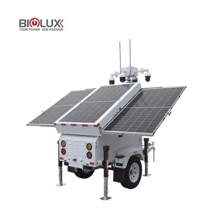 BIGLUX 하이 퀄리티 미국 표준 태양 cctv 트레일러 안정적인 시스템 재고 빠른 배달 IP hikvision 카메라