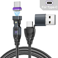 Kabel Data Pengisian Daya USB Universal 5-in-1 dengan Konektor Putar 240W PD3.1 Super Fast Charging Desain Baru