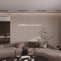 Revêtement mural en composite bois-plastique classique imperméable pour intérieur, panneau mural rainuré WPC pour la décoration