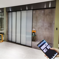 Sistem Pintu Geser Kaca Otomatis Tanpa Bingkai untuk Kantor, Sensor Otomatis, Balkon, Ruang Rapat, Pintu Kaca Pintar Otomatis
