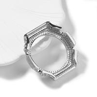 Boîtier de montre Iced Out VVS D Moissanite à lunette octogonale 2 rangées, design Bling, pour Casio GA2100, pièce de modification DIY