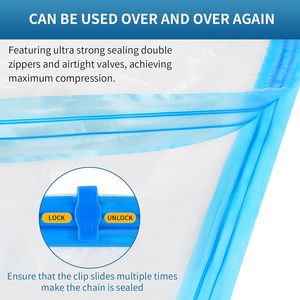 <span class=keywords><strong>Grandi</strong></span> <span class=keywords><strong>sacchetti</strong></span> trasparenti <span class=keywords><strong>sottovuoto</strong></span> 80x100CM & 150x230cm per abbigliamento biancheria da letto <span class=keywords><strong>sottovuoto</strong></span> sigillo di compressione per il bagno organizzazione - Product Image 6