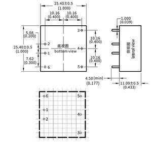 家庭用絶縁コンバーターURB4805YMD-1OWR3 DCDC48Vから5V 10W2A降圧ミニスイッチング電源モジュールインテリジェント