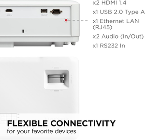 Proyector LED WXGA LS610WH de 4000 Lúmenes con Corrección Trapezoidal Horizontal/Vertical, Ajuste en 4 Esquinas y Control LAN para Hogar y Oficina - Product Image 4