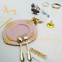 Assiettes et vaisselle de fête d'anniversaire de mariage personnalisées de haute qualité Assiettes à dîner en plastique jetables rondes écologiques