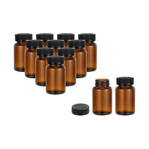 Sello de seguridad 2oz 60ml PET botella de suplemento médico de plástico botella de jarabe para la tos con taza medidora tamaño personalizado - Product Image 1