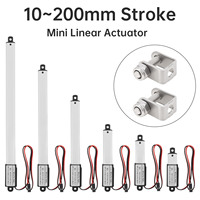 Actionneur linéaire électrique miniature à course de 10-200 mm, 12 V, 5 mm/s, 188 N/42,26 lb, actionneur de levage linéaire à mouvement alternatif avec support