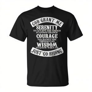 Christian Biker T-shirt de moto avec motif Serenity Prayer, noir, unisexe, taille moyenne - Product Image 2