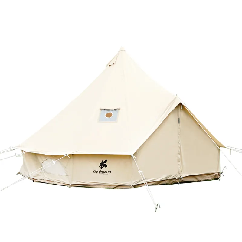 Grande tente lumineuse de camping en plein air, personnalité, de luxe, style indien, en coton, épais, yourte, pour loisirs