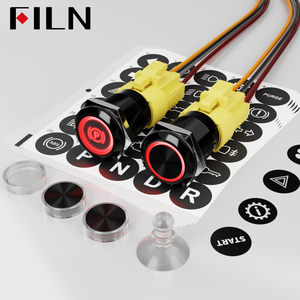 FILN 19mm nuevo diseño desarrollo 185 opciones de símbolos interruptores de botón estilo Pin con anillo de arnés de cables Led para máquina - Product Image 5