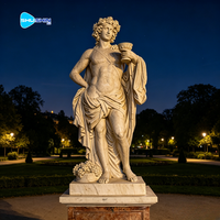 Statue de jardin carrée grande taille, moderne, personnalisée, en marbre blanc, sculpture artisanale de figure occidentale en pierre pour extérieur