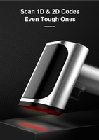 Lecteur de codes-barres sans fil USB 2D universel, scanner portable omnidirectionnel haute vitesse, logistique d'entrepôt de vente au détail en stock
