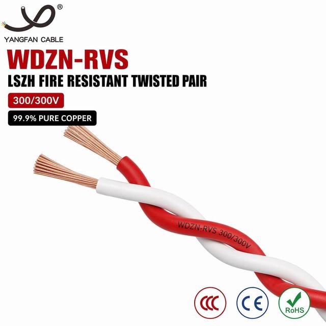 Fire Resistant Twisted Pair Wire 300/300V, LSZH Halogen Free, IEC 60331 90min, Fire Alarm & Emergency Broadcast Cable