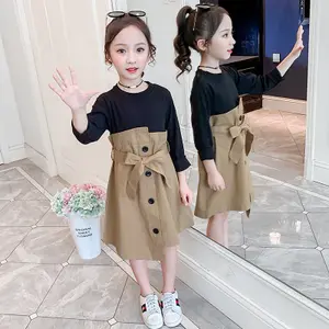 बच्चों के कपड़े लड़की पोशाक शरद ऋतु 2020 नई छोटी लड़की नकली दो टुकड़ा स्कर्ट बच्चों के स्कर्ट लड़कियों के कपड़े बच्चों
