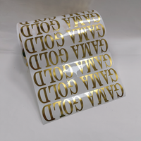 Etiqueta adhesiva transparente, etiqueta autoadhesiva con logotipo de la empresa, lámina dorada personalizada