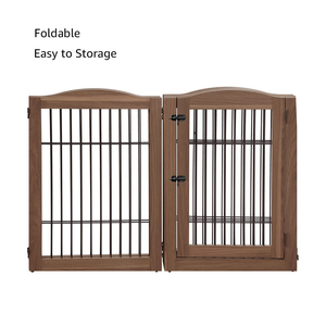 Unipaws Extra Wide 6-Panel Foldable <strong>Wooden</strong> Safe Pet <strong>Gate</strong> 5 Support Feet Indoor/Outdoor Freestanding Playpen <strong>Stairs</strong> Barrier for - Product Image 6