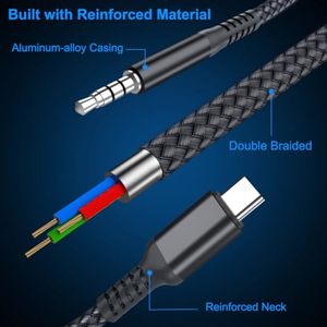 Dajiang OEM Tùy Chỉnh USB C Để 3.5Mm Bộ Chuyển Đổi Âm Thanh Aux Headphone Nam Dây Loại C Để 3.5Mm Jack Âm Thanh Bộ Chuyển Đổi Cáp - Product Image 2