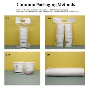 Gobelets à café en papier épais de qualité alimentaire jetables de 12 oz, blancs, à paroi simple ou double, avec impressions de logo - Product Image 6