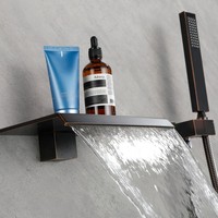 Mitigeur de bain mural moderne à double poignée, finition ORB, en laiton massif, pour douche et bain