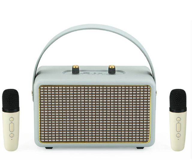 Portable Wireless Loudspeaker Karaoke Machine with RGB LED Lighting Adults' Sound Box with Loud Microphones