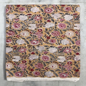 Tela de Algodón Estampada en Bloque de Primera Calidad, Ecológica y Ligera para Confección de Vestidos, Diseño Floral Hecho a Mano en India - Product Image 5