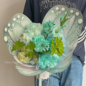 Bướm đầy màu sắc fenghua giấy bọc vật liệu ngày của mẹ tự làm hoa tươi bó hoa bao bì Quà Tặng - Product Image 2