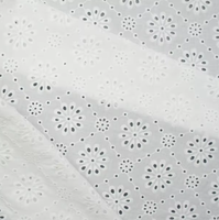 Tissu brodé 100% coton perforé ajouré, anti-statique et résistant à l'abrasion, personnalisable pour vêtements