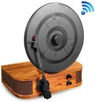 Nouvelle Conception Maison En Bois Vintage Verticale Platine Vinyle avec Deux Haut-parleurs Stéréo Intégrés