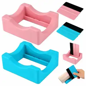 Silicone Cup Cradle For Tumblers 2 Pack Tumbler Holder For Crafts With Built-in Slot And Felt Edge Squeegee Cup Stand Cup Holder