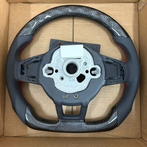 Volant de voiture à LED pour Volkswagen VW MK7 MK8 MK8.5 Scirocco Golf 7 <span class=keywords><strong>GTI</strong></span> Golf R MK7 <span class=keywords><strong>Polo</strong></span> <span class=keywords><strong>GTI</strong></span>, véritable volant en fibre de carbone - Product Image 6