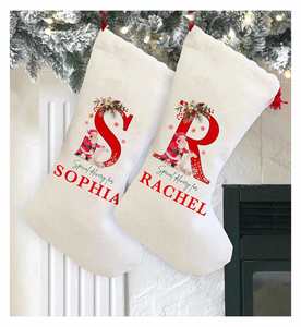 Calcetín Navideño de Santa Claus, Calcetín Navideño con Diseño de Cascanueces, Bailarina y Reno, Calcetín Navideño Personalizado - Product Image 1