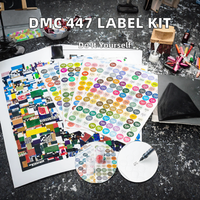 Étiquettes de couleur en papier imprimé R-Label DMC 447 pour la peinture au diamant, boîte de rangement, autocollants, accessoires d'art