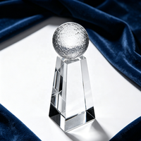 Cadeau d'affaires personnalisé Trophée de golf en verre Trophée en cristal en gros Sports Globe Excellence Award