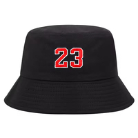 Topi Bucket Nelayan Unisex Bordir Logo Custom Bahan Katun Solid Pelindung Sinar Matahari untuk Luar Ruangan