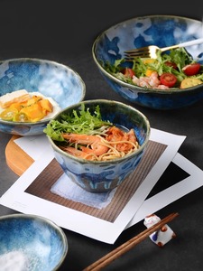 Vente en gros de saladier de style japonais Four bleu clair vaisselle en céramique <span class=keywords><strong>assiettes</strong></span> et bol vaisselle service de vaisselle en porcelaine - Product Image 4