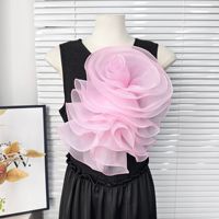 Nouvelle Applique Florale 3D en Organza Multicolore et Multicouche avec Paillettes et Dentelle, Grande Taille 34cm, pour Robe, Vêtement, Corsage DIY