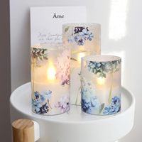 Bougies sans flamme Hortensia Bleu Violet avec télécommande, flamme 3D écologique, pour Diwali, mariage, demande en mariage, décoration de table