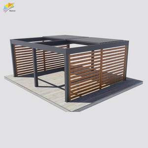 Pérgola de Jardín Impermeable con Techo Ajustable, Pérgola Motorizada de Aluminio para Exteriores con Protección Contra Mosquitos - Product Image 6